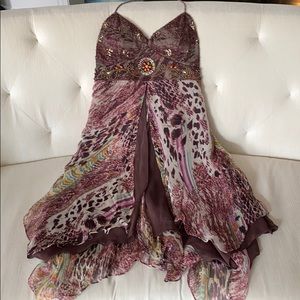 A Sue Wong 100% Silk Colorful Evening Dress